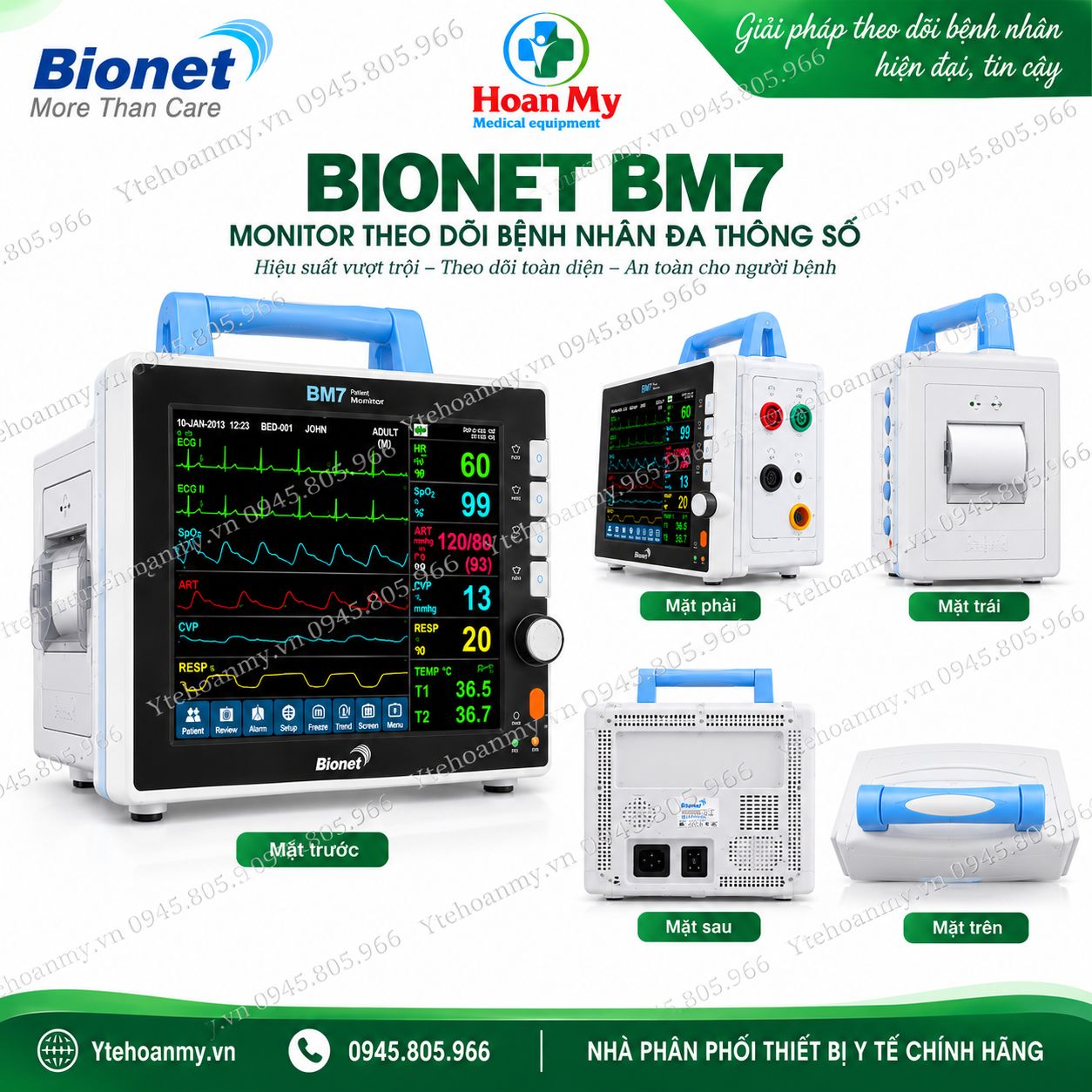 Monitor theo dõi bệnh nhân Bionet BM7